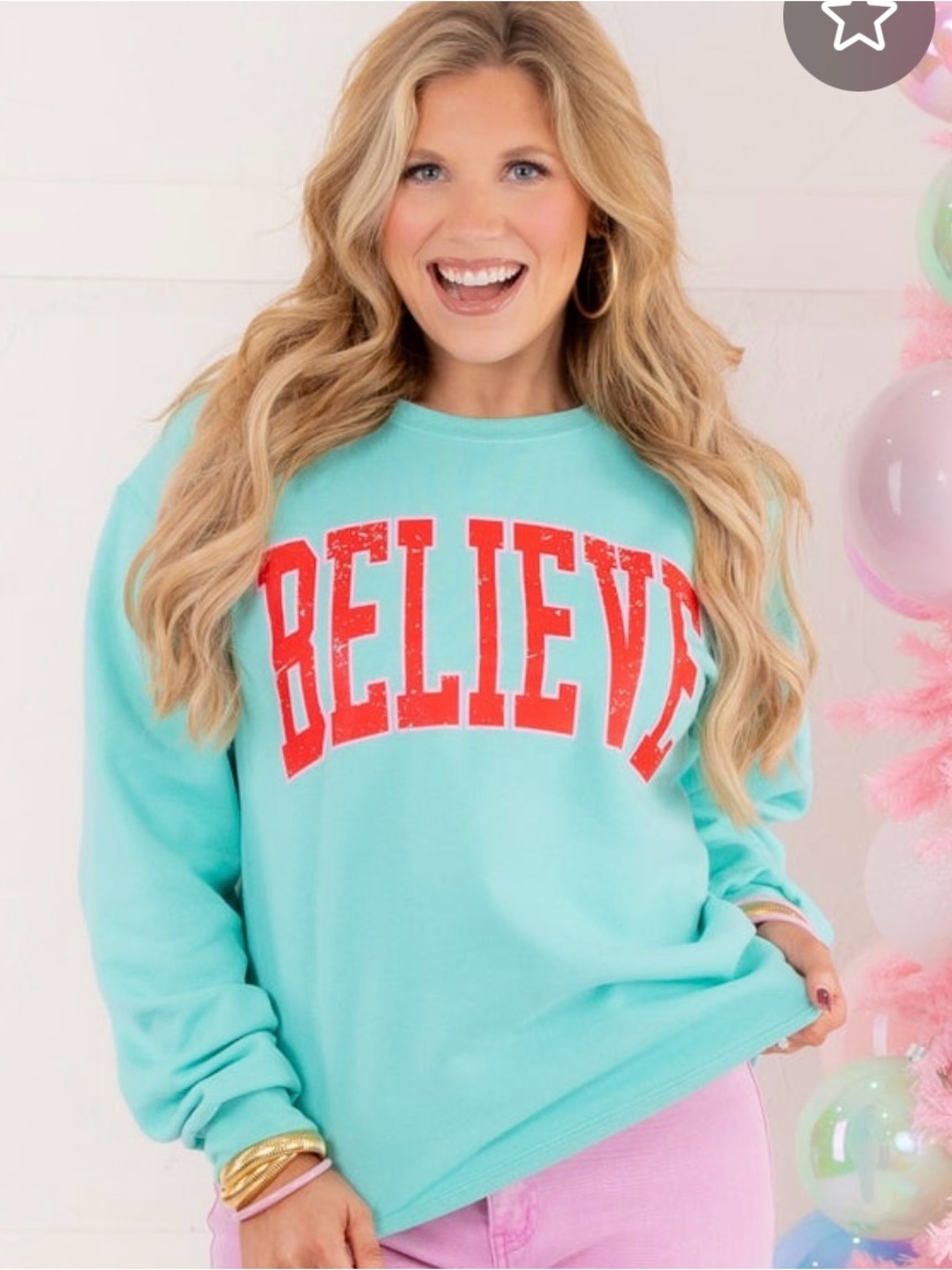 Ladies Christmas Believe Sweatshirt